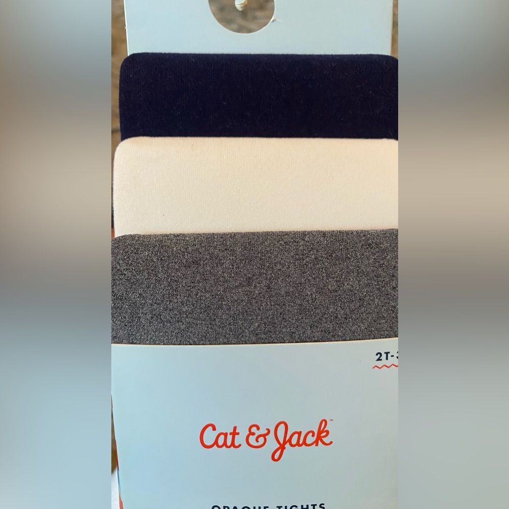Cat & Jack Opaque Tights 3 Pair 2T-3T